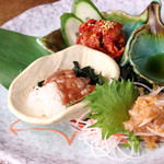 伊達の個室居酒屋 夢源 - 珍味の三点盛り