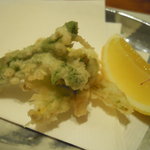 あかりや弧仙 - 春野菜のてんぷら