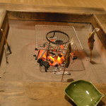 鶴の湯別館 山の宿 - 囲炉裏には炭火と岩魚が