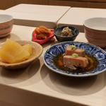 日本橋蛎殻町 すぎた - うにの佃煮、数の子、鮟肝、海老味噌