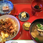 貝作 - 貝たっぷりかき揚げ丼定食 ¥1,275