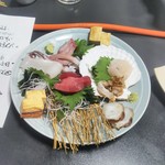 吟の蔵を市 - 刺身盛り(箸を付けた後でやす)