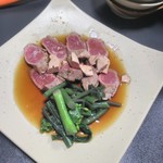 吟の蔵を市 - あん肝ポン酢和えマグロ刺し。