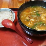 そば茶屋なべしま - カレー南ばん 雑穀米が付いてますｗ