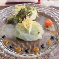 ラ ヴォワール - 寒平目のクリュ　昆布茶風味　オレンジとバルサミコソース