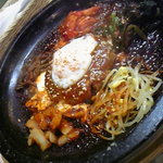 アジアン料理　友 - 九節バーグ定食（韓国風デミソース）