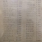 メニューは文字がかすれています(笑