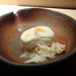 菊鮨 - ◆白子様と毛蟹の餡かけ・・白子様だけでも満足しますの、それに毛蟹まで。これぞ口福ですね。^^ かけられた餡もいいお味です。