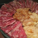 焼肉ふじ - ハラミ×4、テッチャン、上ミノ