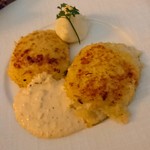 ブラン・ドゥ・ブラン - カニクリームコロッケ。スプーンですくわないと崩れるコロッケ(*^^*)リピート！