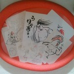 らーめん 鶏喰 - トイレにあるキャラのラフ