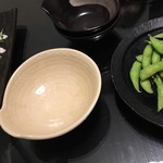 旨い肴と炭火のお店 はれた 仙台一番町 - 枝豆とイカのカルパッチョ