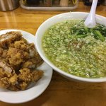 ラーメン ミンミン - パーコー麺（930円）パーコー別皿・麺固め・薬味多め