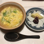萩の宿 常茂恵 - お食事：雑炊 香の物（二種盛り）