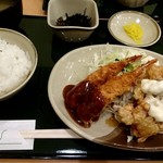 グリーンオアシス - チキン南蛮とエビフライのセット