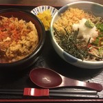 Ikari - ランチかき揚げ丼セット おろしそば ¥770