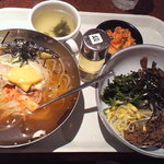 炭火焼肉HONMACHI - ビビンバ冷麺ＳＥＴ　盛岡冷麺