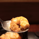 アカ - タラ雲子と車海老身と有頭味噌でとったのアヒージョ