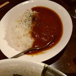 Wagyuu Senka Yakinikuya - 【2018.2.2(金)】牛骨醤油ラーメン定食(並盛)1,058円のミニカレー