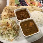 シャプラ - ２種カレー。ラムキーマ＆チキン。