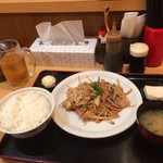すすきの食堂  - 肉野菜炒め定食 ¥850
            ごはんおかわり自由