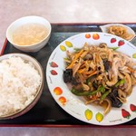 來福 - 豚の胃袋炒め定食　¥600