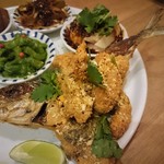 自然派中華 クイジン - 前菜の盛合せ　かめあじのパン粉揚げ