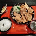 ふじやからあげ - 唐揚げ定食（にんにく・大）