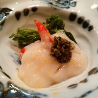 荒木町たつや - 車海老　菜の花　白味噌餡