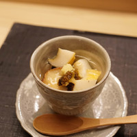 麻布十番 ふくだ - えぞあわび、山形原木椎茸、下仁田ネギ
