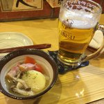 炭火焼淳晴 - ビール＋お通し