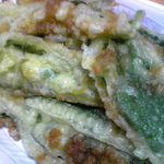 盧山 - 行者にんにくの天ぷら。自宅にて