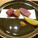 肉割烹 上 - 黒タンカツレツとヒレのから揚げ