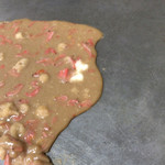 はとやお好み焼店 - いつもの定番。桜エビもんじゃ。いつも僕は、ソース味で。