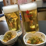 まるきち - 生ビール＆お通し