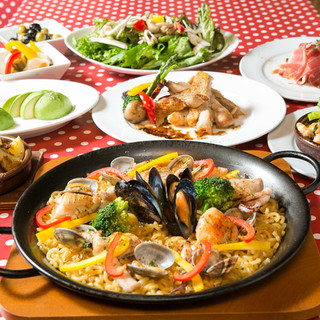平日 月 木限定 パスタパエリアと 生ビール スパークリング3種類の２時間飲み放題付き女子会コース スペインバル Chico 鶴見西口 チコ 鶴見 スペイン料理 食べログ