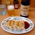 日高屋 - 餃子＋中瓶ビール