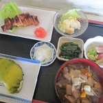 ひまわり - 料理写真:あづべ汁定食、若生おにぎり