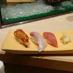 寿司 魚がし日本一 - あなご・かんぱち・赤身
