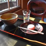 Sukiya Kafe - 抹茶セット 季節の和菓子「福は内」付