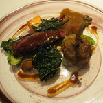 リストランテ サクラ - フランス産青首鴨の炭火焼きとメンチカツ　カシス風味の赤ワインソース