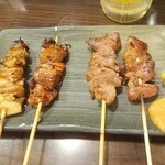 Yakitori Koubou - 鶏かわ、レバ、豚かしら串、ハツ