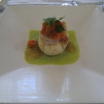 エルルカン・ビス - 赤海老真丈　グリーンアスパラガスのピュレ