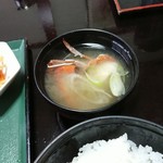 創作割烹 潮乃美 - 渡りがにの味噌汁も出汁がしっかりして美味しいなぁ～((o(^∇^)o))