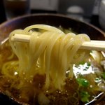 鶴麺 - 塩つけそば　麺をつける