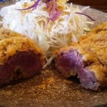 牛かつ いち華 - 牛かつ断面