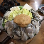 すき焼･鍋物 なべや - 上から見ると反面は豆腐など