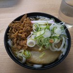 ぷらっとぴっと 7・8番ホーム - かしわうどん＋丸天(σ≧▽≦)σ