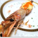 心に染みる - 赤エビ　カニ身の入ったウニソース　オーブン焼き