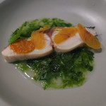 セルサルサーレ - 鰆のミキュイ アオサの出汁 カラスミとドライトマトのペースト2